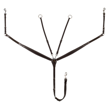 Equestro Vorderzeug mit gegabelter Zügelbrust aus vegetabil gegerbtem Leder