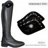Einsatz für Stiefel PRATONI Canter - Schwarzes Leder / Kristalle