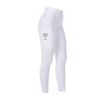 Damen-Leggings Equestro x FISE Full-Grip, Slim-Schnitt - Weiß
