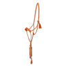 Knotenhalfter Pool’s mit breitem Nasenriemen und Führstrick - Orange / Grau