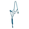 Knotenhalfter Pool’s mit breitem Nasenriemen und Führstrick - Türkis / Schwarz
