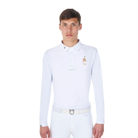 Herren-Turnierpolo Langarm Equestro x FISE