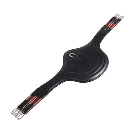 Equestro Springsattelgurt aus Leder mit Schnallenschutz