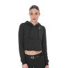 Damen-Kapuzensweatshirt Equestro Crop-Top - Schwarz