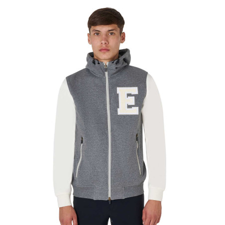 Herren-Sweatshirt Equestro Institutional zweifarbig mit Frontreißverschluss