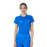 Damen T‑Shirt Equestro x FISE, Slim‑Fit, kurzärmlig - Blau aus Savoyen