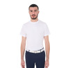Herren-T-Shirt Equestro Basic mit Ton-in-Ton-Logo, kurzärmelig - Weiß