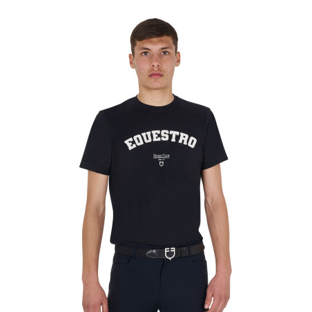 Herren-T-Shirt Equestro Horse Club aus Baumwolle mit kurzen Ärmeln