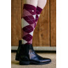 Equithème Argyle Damen Socken - Bordeaux / Altrosa