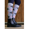 Equithème Argyle Damen Socken - Hellgrau / Altrosa
