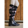 Equithème Argyle Damen Socken - Schwarz / Altrosa