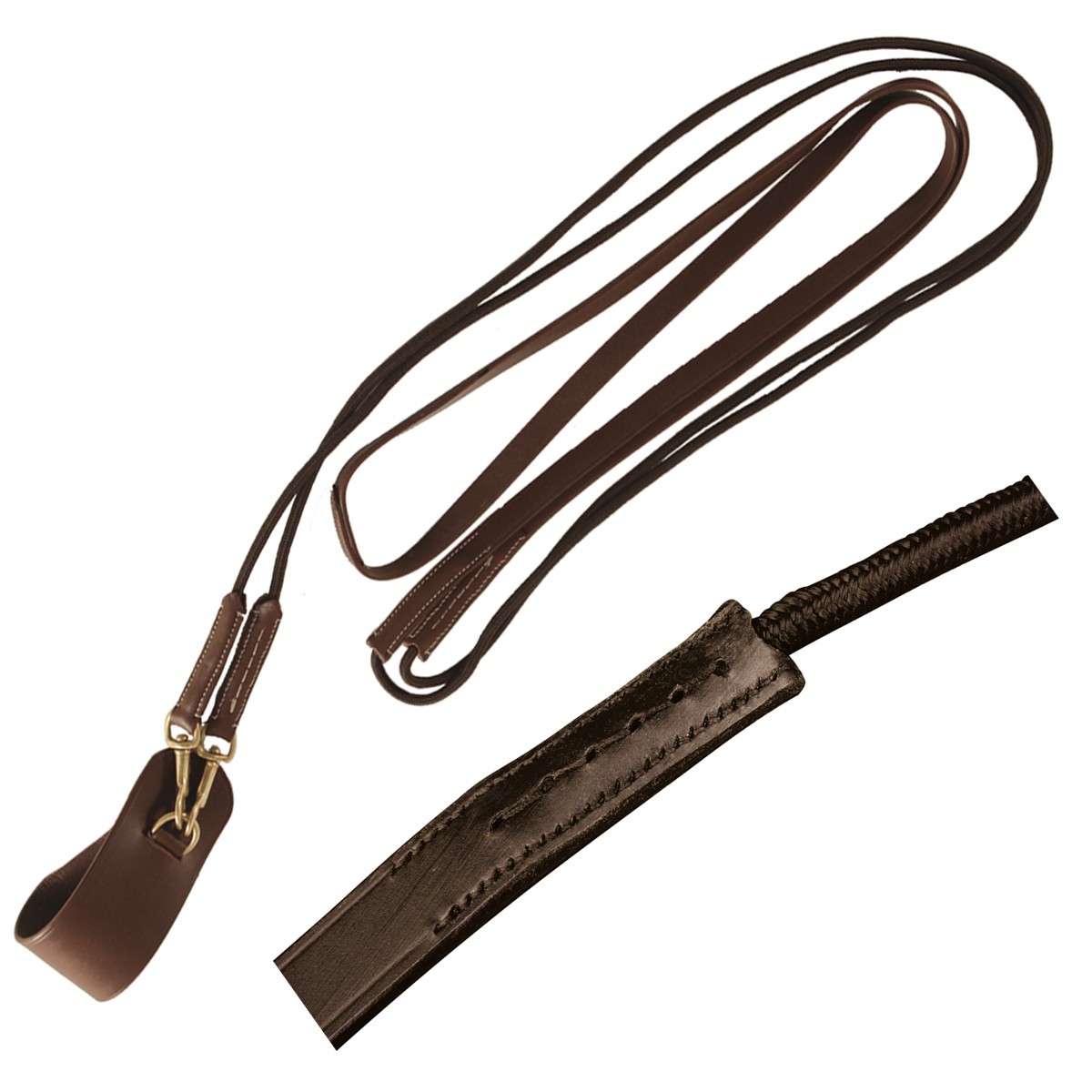 Rênes allemandes cuir/corde Chetak Noir