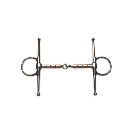 Korsteel-Gebiss aus Edelstahl mit Kupfer- und Stahlrollen, Vollscheibenbacken