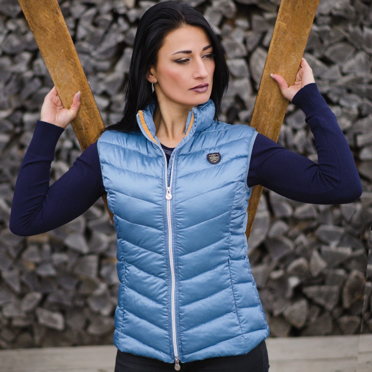 Doudoune sans manches light Henna Flags & Cup Bleu marine