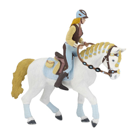 Blaue Fashion-Reiterin-Figur Papo