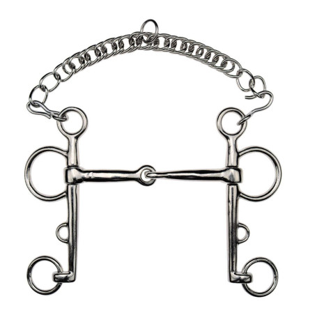 Gebrochenes Pelham-Gebiss aus vernickeltem Stahl Feeling