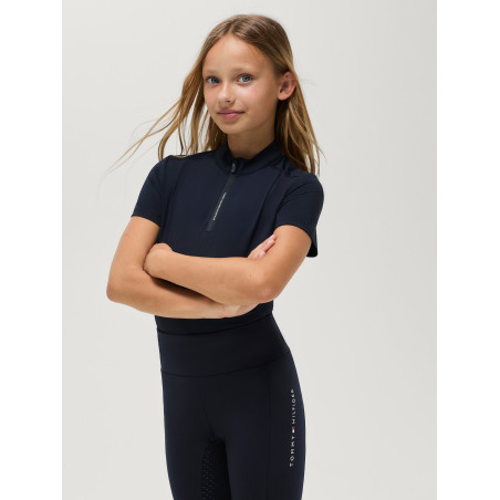 Trainingspolo Palma Tommy Hilfiger Equestrian 1/4 Zip Young Rider Kurzarm