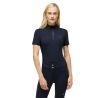 Damen-Trainingsshirt Tommy Hilfiger Equestrian Palma 1/4 Zip kurzarm - Wüstenhimmel