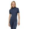 Damen-Trainingsshirt Tommy Hilfiger Equestrian Palma 1/4 Zip kurzarm - Verwaschenes Indigo