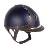 Antares Origin Galaxy Helm mit Standard-Visier - Blau / braunes Leder