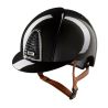 Kep Cromo 2.0 Helm Shine Schwarz mit Standard-Visier - Kinnriemen beige