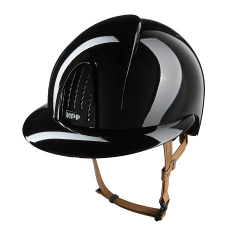 Kep Smart Reithelm Nova Metall poliert, beige Kinnriemen, Polo-Visier