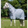 Fliegendecke für Ponys Amigo Bug Rug Plus - Meliertes Blau / Blau / Silber