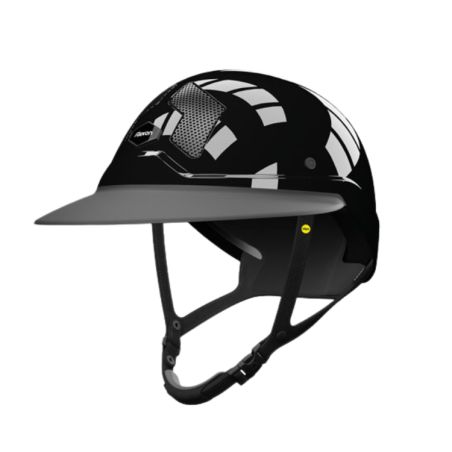 Mips-Helm Flex-on Armet schwarz, Visierschirm Angel Star, schwarzer Kinnriemen