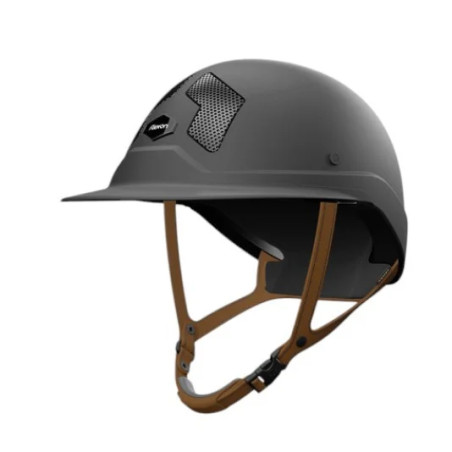 Mips-Helm Flex-on Armet schwarz, Unisex-Schirm Dark, braunes Kinnriemen