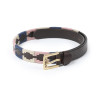 Shires Drover Skinny Polo Gürtel - Marine / Rosa / Natur