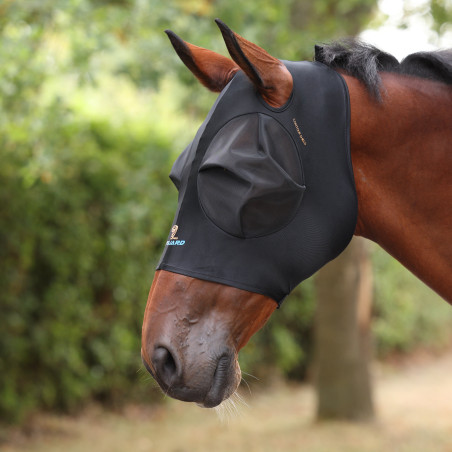 Elastische Shires FlyGuard Pro Fliegenmaske mit Ohrenöffnung