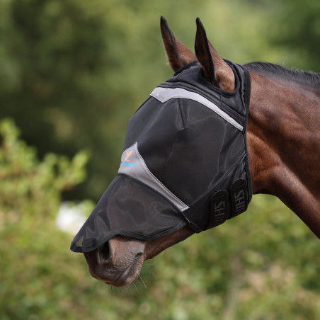 Shires FlyGuard Pro Fliegenschutzmaske aus feinem Mesh mit Ohrenausschnitt und Nase