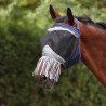 Shires FlyGuard Pro feines Netz-Fliegenschutzmaske ohne Ohren mit Nase und Fransen - Marine
