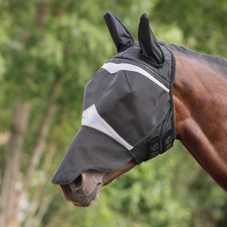 Shires FlyGuard Pro Feines Netz-Fliegenschutzmask mit Ohren und Nase