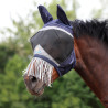Shires FlyGuard Pro Feines Netz-Fliegenschutzmaske mit Ohren und Fransen-Nasenteil - Marine