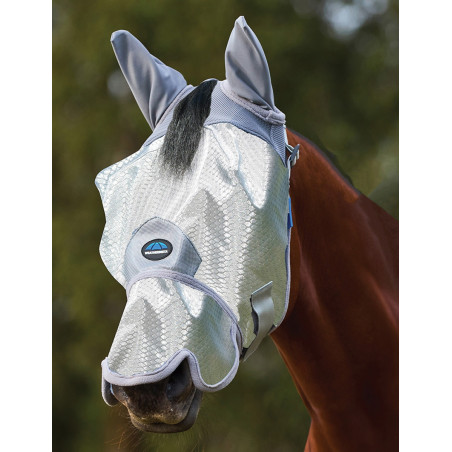 Weatherbeeta ComFiTec Hexi Shield Ride Fliegenmaske mit Ohren und Nase