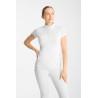 Turniershirt Horze Louisa Mesh Damen - Weiß / Türkisblau