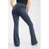 Reithose Horze Emery Western Damen, Bootcut-Schnitt, Denim-Effekt - Denimblau