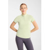 Damen-Trainings-T-Shirt Horze Emmie, kühlend, kurzärmelig - Celadongrün
