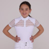 Turniershirt Optima Vx junger Reiter Shires Aubrion - Weiß