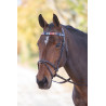 Shires Velociti Gara Stirnband aus Leder für Polo - Rot / Marineblau