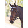 Shires Velociti Gara Stirnband aus Leder für Polo - Rosa / Natur / Marineblau