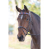 Shires Velociti Gara Stirnband aus Leder für Polo - Rot / Marineblau