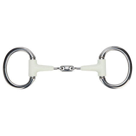 Olivenkopfgebiss mit flachem Ring, doppelt gebrochen, EquiKind Softie Shires