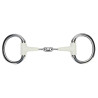 Olivenkopfgebiss mit flachem Ring, doppelt gebrochen, EquiKind Softie Shires - Stahl