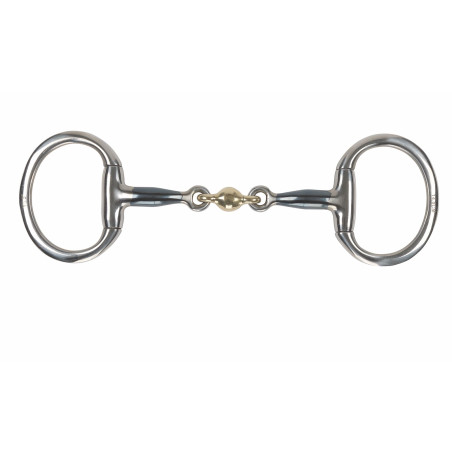 Shires Olivenkopfgebiss mit flachem Ring, blauem Sweet Iron und Pastille