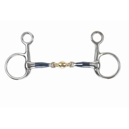 Shires Baucher-Gebiss aus blauem Sweet Iron mit Pastille