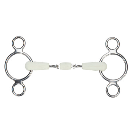 Shires EquiKind Softie Knebeltrense mit zwei Ringen, doppelt gebrochen