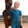Technisches Polohemd React junger Reiter Shires Aubrion - Eisvogel
