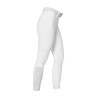 Damen-Slim-Fit-Hose mit hoher Taille Equestro Ridertechnology Full Grip - Weiß
